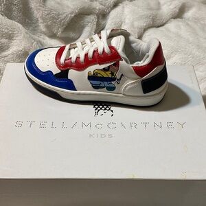 Stella McCartney Kids White, Red, and Blue Sneakers